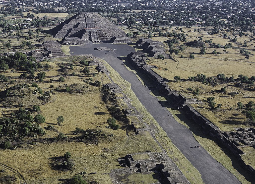 Looking north at road to Pyramid of the Moon at Teotihuacan